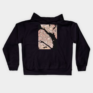 Halifax Map Pattern in Soft Pink Pastels Kids Hoodie